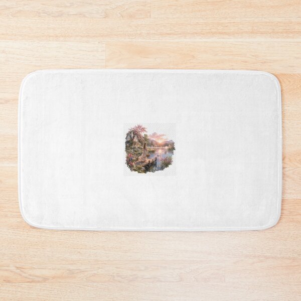 Item preview, Cottage by the Wildflower Lake Romantic Countryside Art designed and sold by TaiwoDesigns.