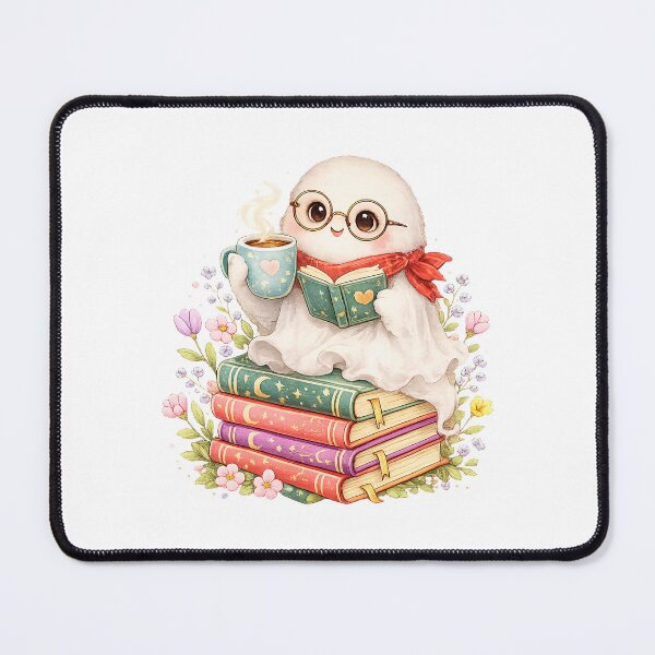 Item preview, Cute Ghost Reading Books Coffee Lover designed and sold by QuiteOrbit.