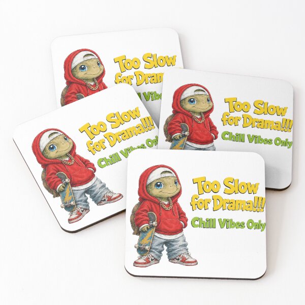 Item preview, Too Slow For Drama Chill Vibes Skater Turtle designed and sold by ArtisticDesignsbyLinda.
