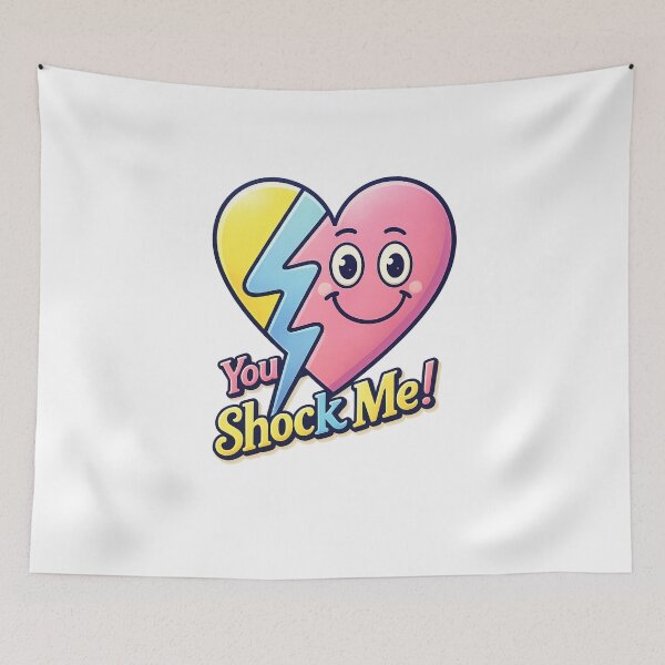 Item preview, You Shock Me Sticker – Cute Lightning Heart Cartoon designed and sold by SoftSproutstu.