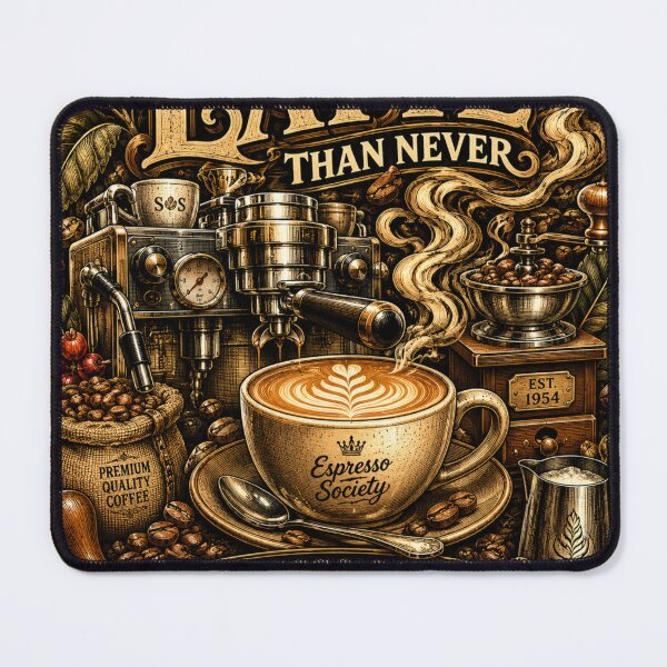 Item preview, Better Latte Than Never Vintage Coffee Art designed and sold by Sal Brasil Cultura ® .