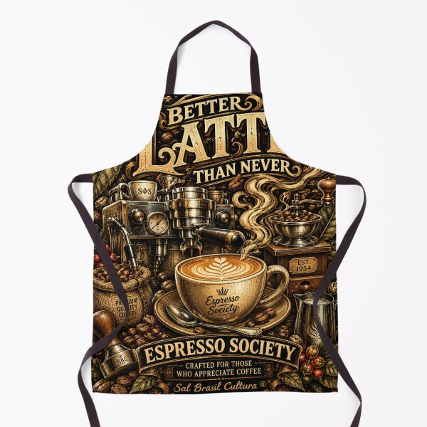 Item preview, Better Latte Than Never Vintage Coffee Art designed and sold by Sal Brasil Cultura ® .