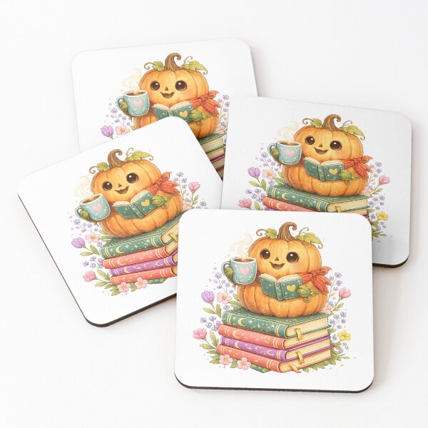 Item preview, Cute pumkin Reading Books Coffee Lover designed and sold by QuiteOrbit.