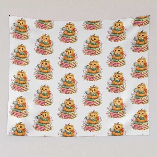 Item preview, Cute pumkin Reading Books Coffee Lover designed and sold by QuiteOrbit.