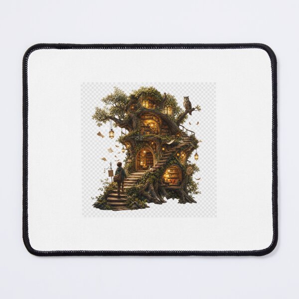 Item preview, Whimsical Treehouse Library With Glowing Pages designed and sold by TaiwoDesigns.
