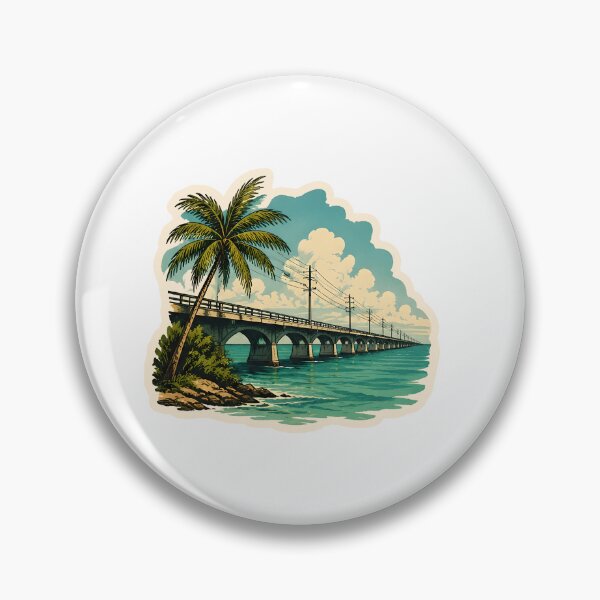 Item preview, Florida Keys Bridge Watercolor designed and sold by ChemicalXShop.