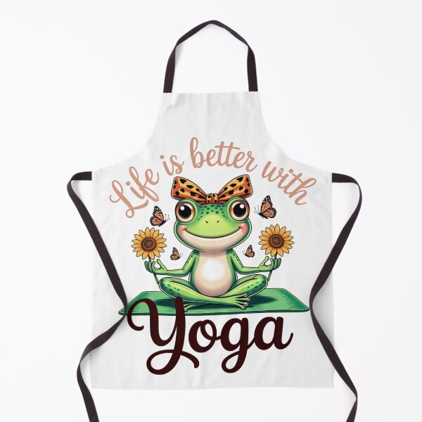 Item preview, Life is Better With Yoga Yoga Frog with Leopard Bow Meditation designed and sold by CF_VintageDesign.