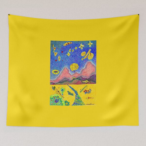 Item preview, Abstract Desert Landscape with UFOs designed and sold by Anthony Macaluso.