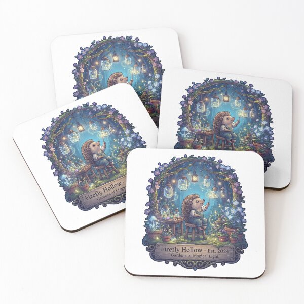 Item preview, Firefly Hollow | Magical Firefly Garden | Cottagecore Hedgehog | Enchanted Night Garden Sticker designed and sold by MrDev.