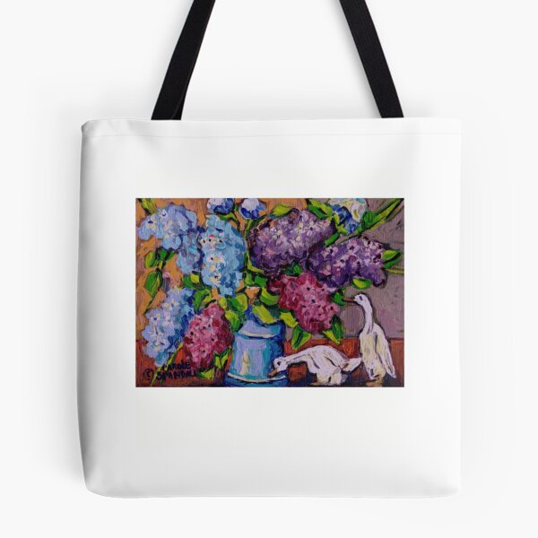 Item preview, Original Painting Relaxed - Lilac Floral Bouquet With Ceramic Ducks designed and sold by Ohowngien.