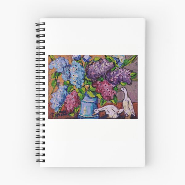 Item preview, Original Painting Relaxed - Lilac Floral Bouquet With Ceramic Ducks designed and sold by Ohowngien.