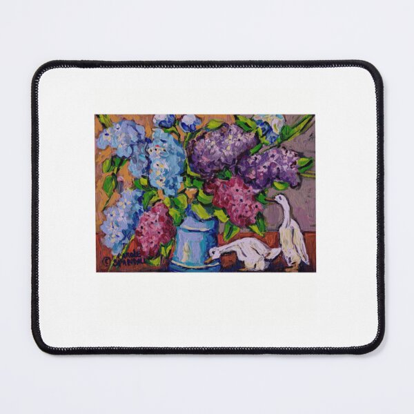 Item preview, Original Painting Relaxed - Lilac Floral Bouquet With Ceramic Ducks designed and sold by Ohowngien.