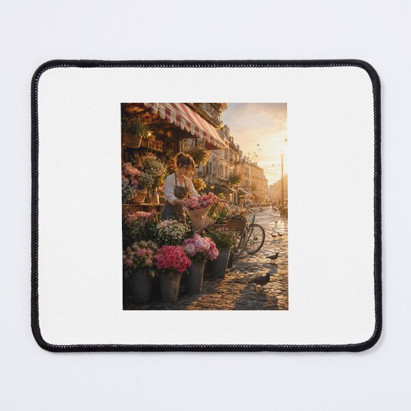 Item preview, A Sunlit Flower Market on Cobblestone Street designed and sold by TaiwoDesigns.