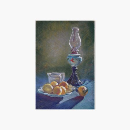 Lamp & Lemons Still Life Art Board Print