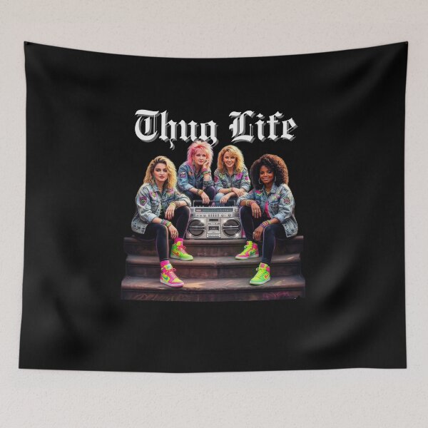Item preview, 80s Pop Queens Thug Life Retro Mashup designed and sold by RahniNM.