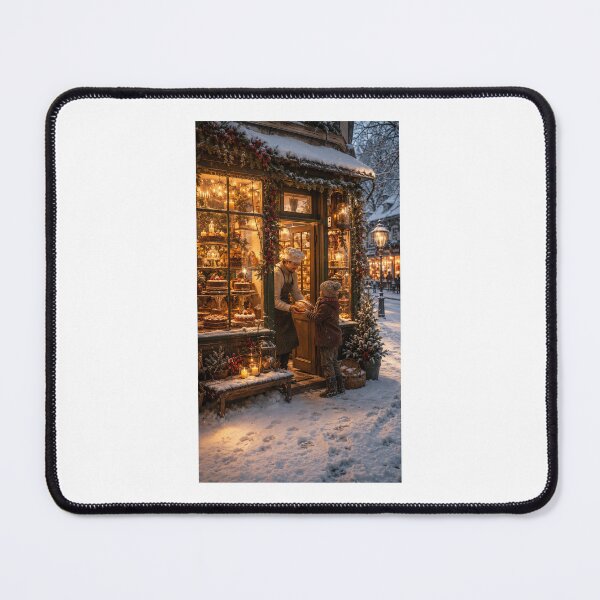 Item preview, The Bakery at First Snow Cozy Winter Village Art designed and sold by TaiwoDesigns.