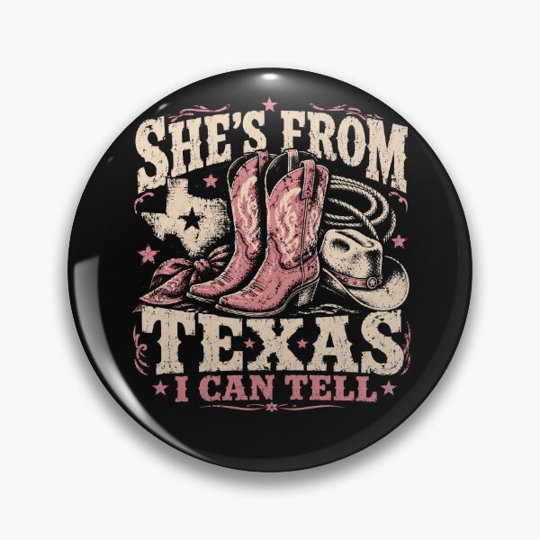 Item preview, She’s From Texas I Can Tell – Pink Cowgirl Boots Western Texas Girl Design designed and sold by PosiMCreations.