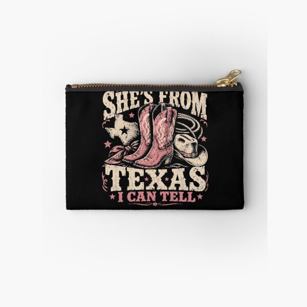 Item preview, She’s From Texas I Can Tell – Pink Cowgirl Boots Western Texas Girl Design designed and sold by PosiMCreations.