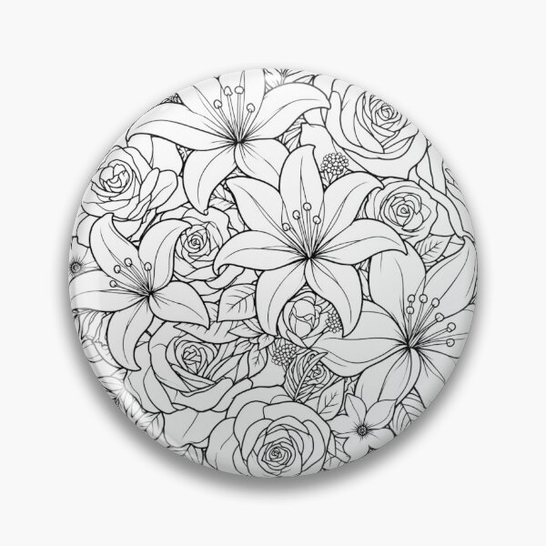 Item preview, Floral Lily Heart Coloring Design designed and sold by EmpoweredEchoesSpirit.