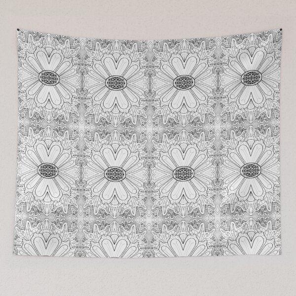 Item preview, Zentangle Rhombuses and flowers pattern designed and sold by Static.Alien.
