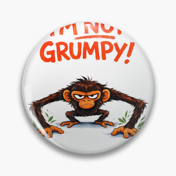 Item preview, I’m Not Grumpy Funny Angry Monkey Cartoon T-Shirt designed and sold by Magoya Store ⭐⭐⭐⭐⭐.