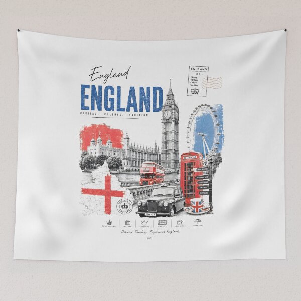 Item preview, England Minimalist Travel Art designed and sold by AtuqStudio.