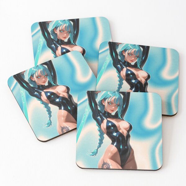 Item preview, Cyan Blade Siren — Glossy Anime Warrior Poster designed and sold by GlossySiren.