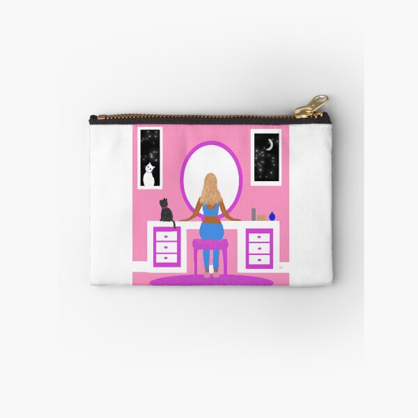 Item preview, Woman at Pink Vanity with Cats designed and sold by Elaine M Hayward .