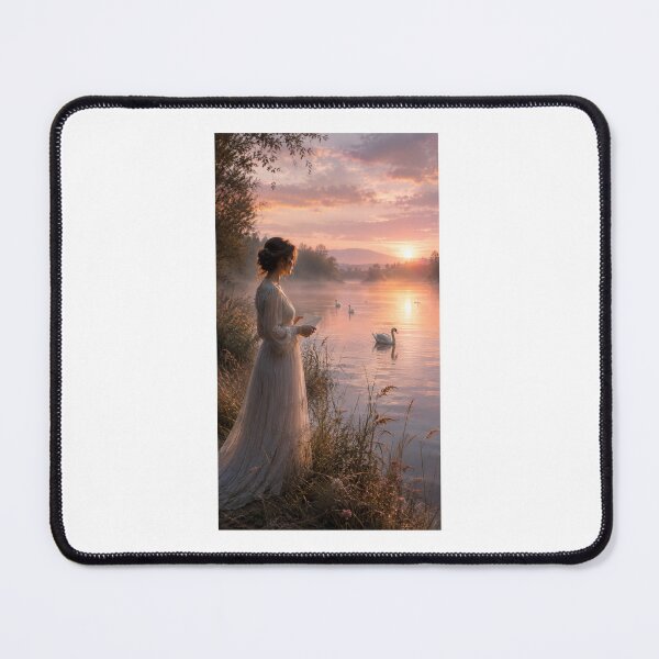 Item preview, The Swan Lake Letter Romantic Dawn Illustration designed and sold by TaiwoDesigns.