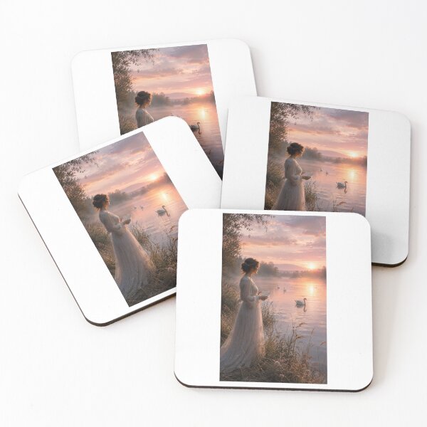 Item preview, The Swan Lake Letter Romantic Dawn Illustration designed and sold by TaiwoDesigns.