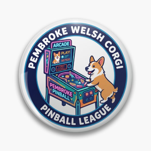 Item preview, Pembroke Welsh Corgi Pinball League Retro Arcade Machine designed and sold by PictoVibe.