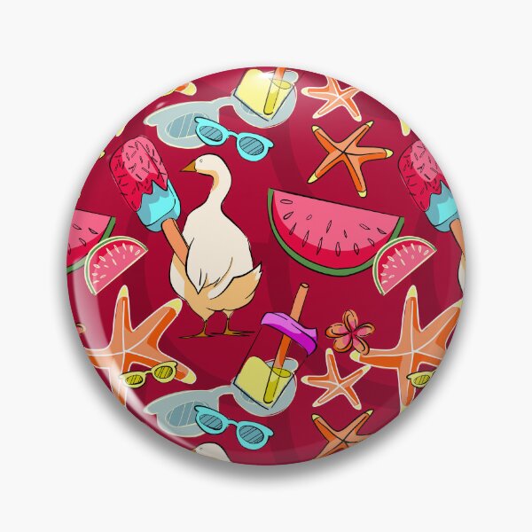 Item preview, Bold Summer Duck and Tropical Popsicle Seamless Pattern on Maroon designed and sold by zanaxxer.