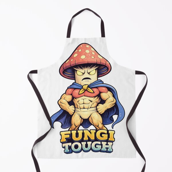 Item preview, Fungi Tough Shirt – Buff Superhero Mushroom Pun Art designed and sold by SoftSproutstu.