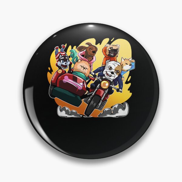Item preview, Cartoon Dogs Riding Red Motorcycle with Sidecar designed and sold by Darius Bocos.