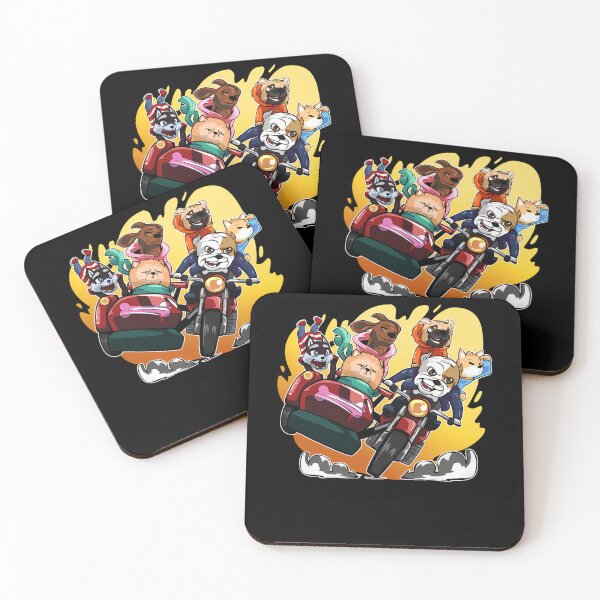 Item preview, Cartoon Dogs Riding Red Motorcycle with Sidecar designed and sold by Darius Bocos.