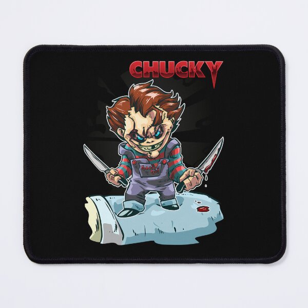 Item preview, Chucky Horror Doll Chibi Character Holding Two Bloody designed and sold by Darius Bocos.