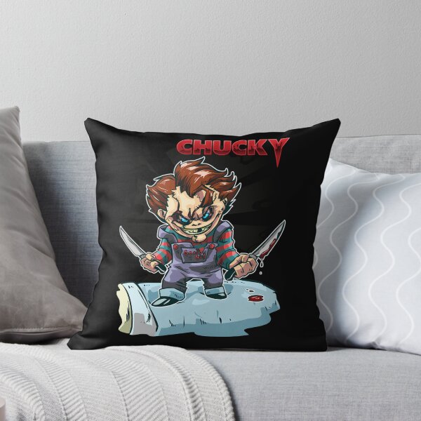 Item preview, Chucky Horror Doll Chibi Character Holding Two Bloody designed and sold by Darius Bocos.
