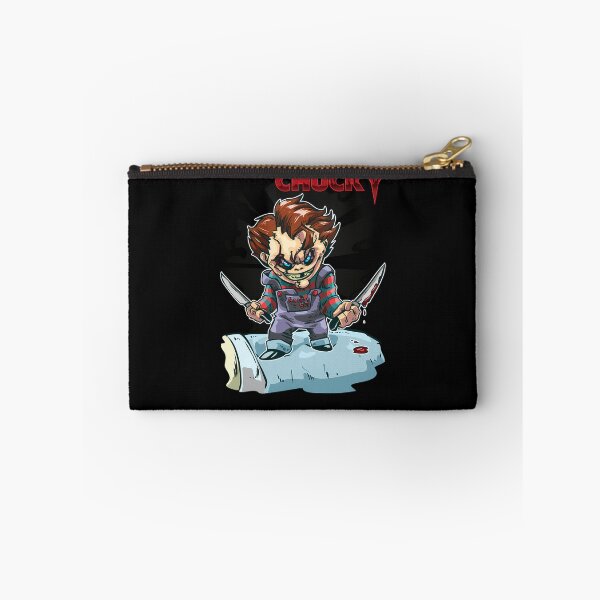 Item preview, Chucky Horror Doll Chibi Character Holding Two Bloody designed and sold by Darius Bocos.