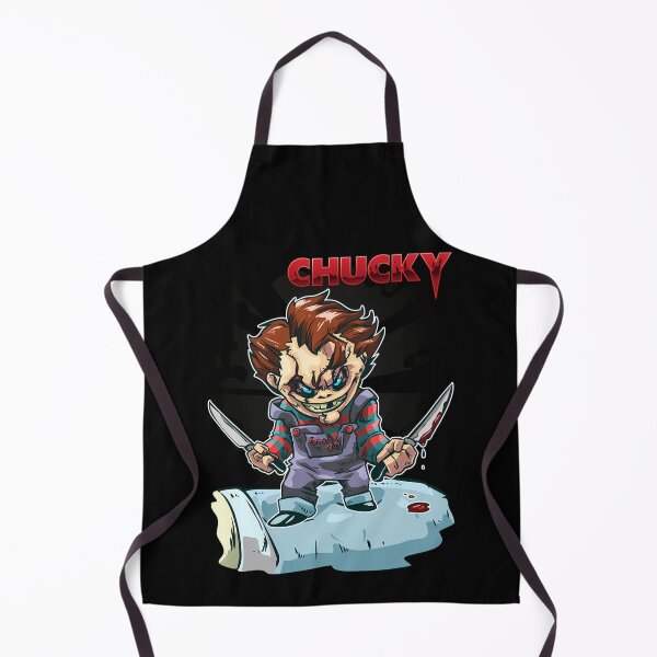 Item preview, Chucky Horror Doll Chibi Character Holding Two Bloody designed and sold by Darius Bocos.