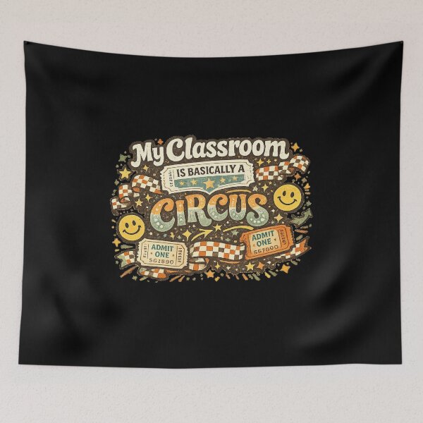 Item preview, My Classroom Is Basically A Circus Sticker – Funny Teacher Sticker, Classroom Decor For Educators, Retro School Gift, Cute Teacher Appreciation Gift designed and sold by FestivityFinds.