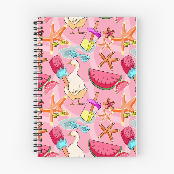 Item preview, Cute Summer Duck and Watermelon Seamless Pattern on Pink designed and sold by zanaxxer.