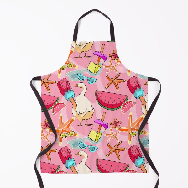 Item preview, Cute Summer Duck and Watermelon Seamless Pattern on Pink designed and sold by zanaxxer.