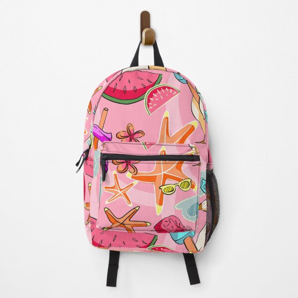 Item preview, Cute Summer Duck and Watermelon Seamless Pattern on Pink designed and sold by zanaxxer.