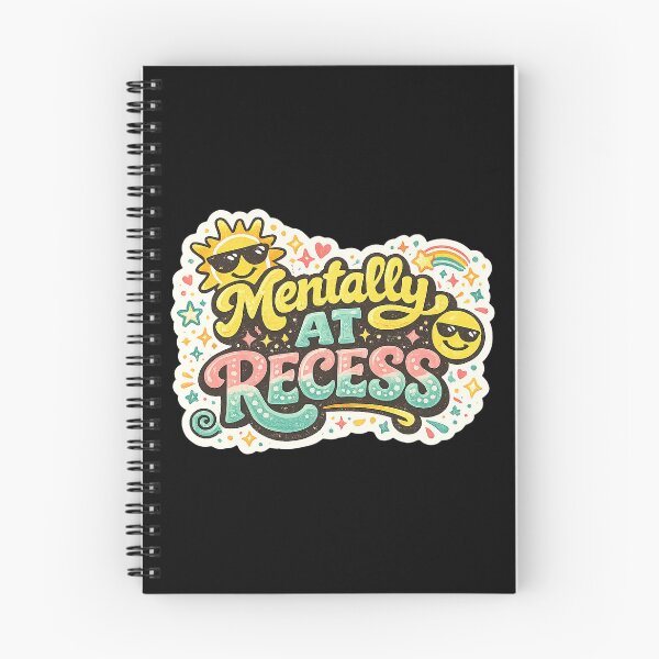 Item preview, Mentally At Recess Sticker | Funny Mental Health Quote Vinyl Decal | Retro Cute Rainbow Sun Cartoon Design designed and sold by FestivityFinds.