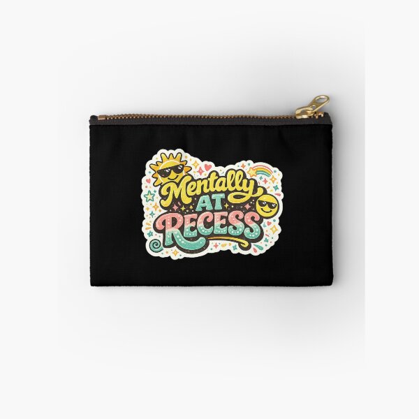 Item preview, Mentally At Recess Sticker | Funny Mental Health Quote Vinyl Decal | Retro Cute Rainbow Sun Cartoon Design designed and sold by FestivityFinds.