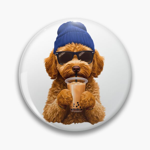 Item preview, Hipster Goldendoodle Drinking Boba Tea | Cute Dog Lover Bubble Tea Design designed and sold by Fredster1966.