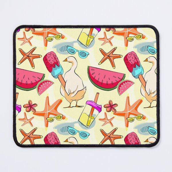 Item preview, Sunny Summer Duck and Watermelon Seamless Pattern on Pale Yellow designed and sold by zanaxxer.