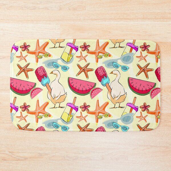 Item preview, Sunny Summer Duck and Watermelon Seamless Pattern on Pale Yellow designed and sold by zanaxxer.