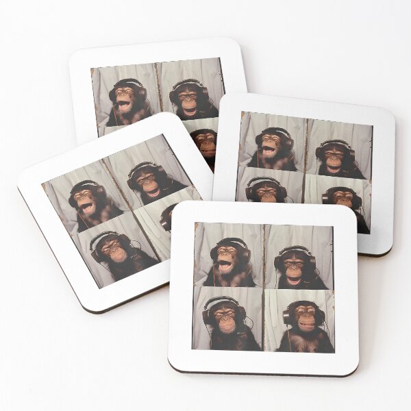 Item preview, Monkey Wearing Headphones Art Chimp Animal Photobooth T-Shirt designed and sold by Voila-creative.