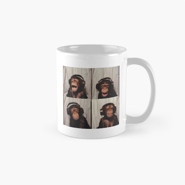 Item preview, Monkey Wearing Headphones Art Chimp Animal Photobooth T-Shirt designed and sold by Voila-creative.